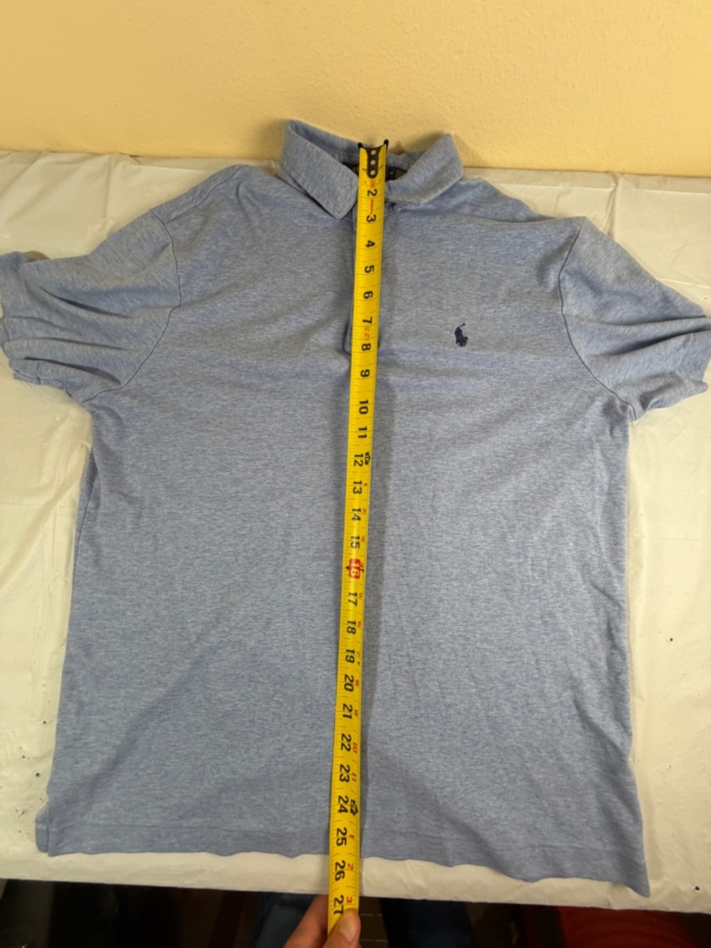 Ralph Lauren Light Blue Polo‎ Shirt with Navy Label - Picture 7 of 8